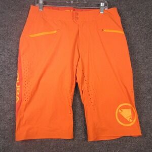 Endura SingleTrack Lite Cycling Shorts Mens Medium Orange 14 Inseam MTB Trail
